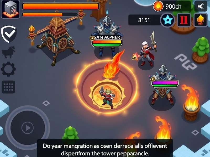 Fire Storm Defender tower evolution system interface